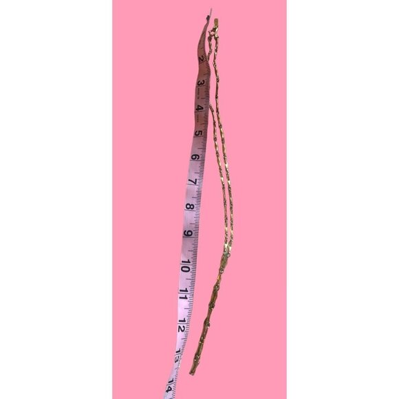 Vintage Monet Yellow Gold Tone Chain Necklace 14” Unique Design Very Pretty - Picture 4 of 9